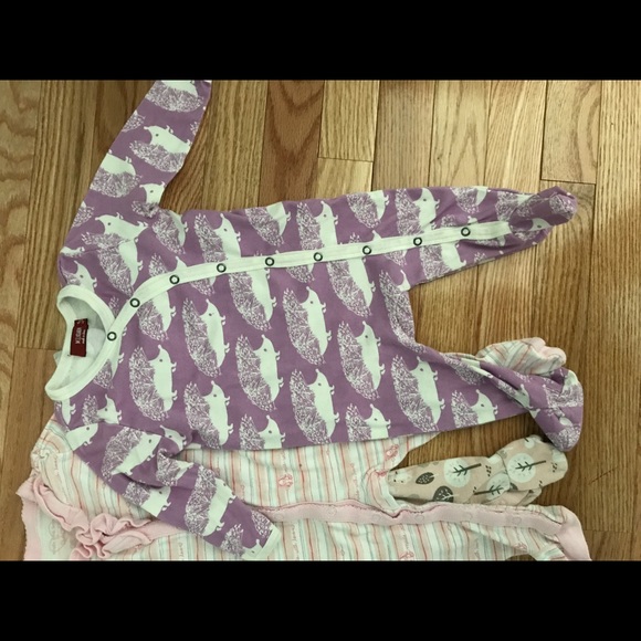 SOLD! Milkbarn organic footed romper, 3-6 Months - Picture 2 of 7